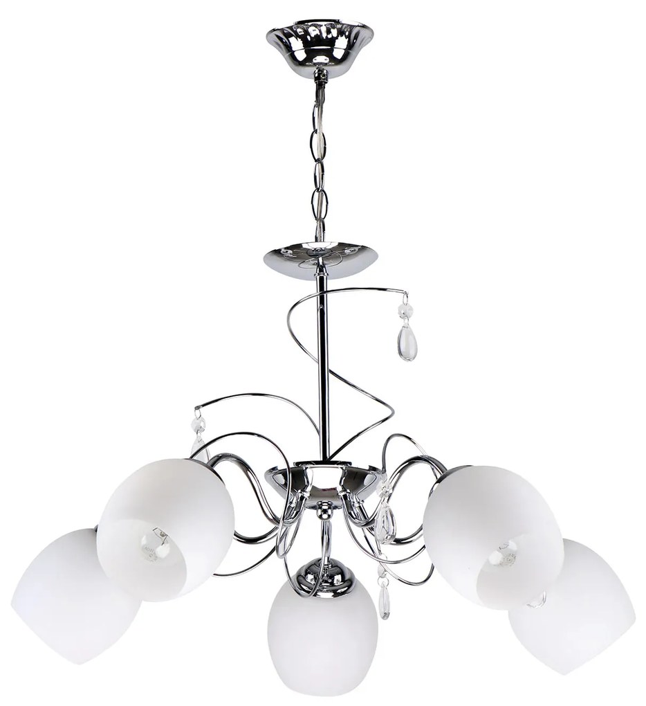 Φωτιστικό Οροφής KQ 2221/5 FERROW PENDANT CHROME-OPAL GLASS Ζ3 - 77-8084 - 51W - 100W - 77-8084