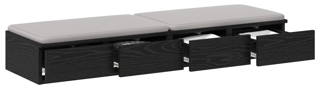 vidaXL Κομοδίνα Μαύρα 120x36.5x16.5 εκ Επεξεργασμένο Ξύλο