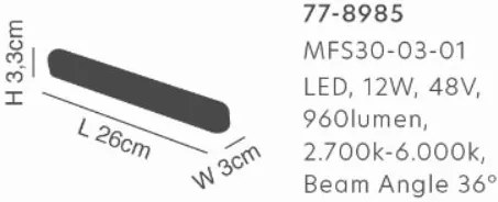 Φωτιστικό Οροφής - Σποτ Ράγας MFS30-03-01 MAGNETIC FLEX Surface Mounted Black Magnetic Lighting System - 77-8985 - 1.5W - 20W - 77-8985