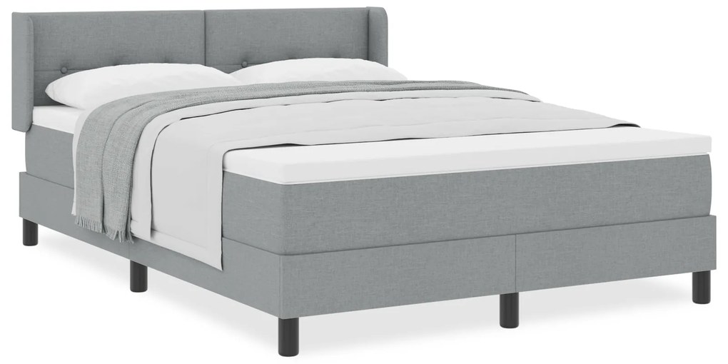 vidaXL Κρεβάτι με Ελατήρια και Στρώμα - Γκρι - 160 x 200 εκ. - Ύφασμα