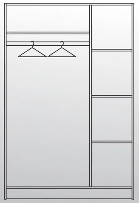 Τρίφυλλη ντουλάπα με καθρέφτη Apolo3 120x52x181 DIOMMI 33-136