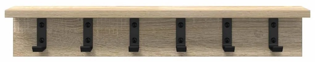 vidaXL Τοίχου Κρεμάστρα με ράφι Sonoma Δρυς 60 x 10.5 x 10.5 εκ