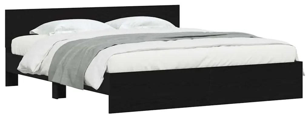 vidaXL Πλαίσιο Κρεβατιού Μαύρη Οξυά 180 x 200 cm Επεξεργασμένο ξύλο