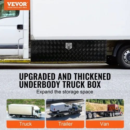 VEVOR Underbody Aluminum Truck Tool Box 60&quot; x 17&quot; x 18&quot; Trailer RV Tool Storage
