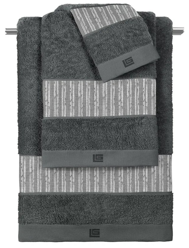 Πετσέτες Μπάνιου (Σετ 3τμχ) Guy Laroche Tudor Grey - Anthracite 500gsm