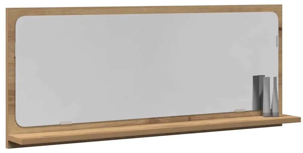 vidaXL Επιτραπέζιο Καθρέφτη με ράφι artisan δρυς 90 x 10,5 x 37 cm