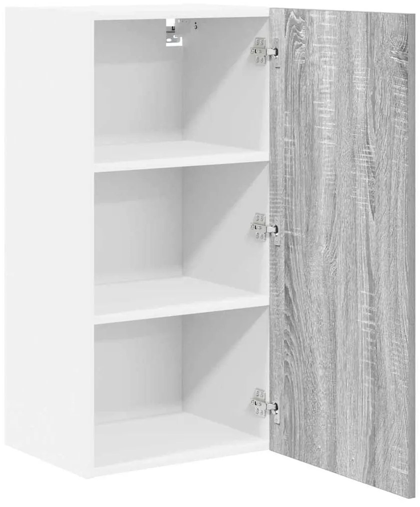 vidaXL Κρεμαστό ντουλάπι Riga Γκρι Σομόνα και Λευκό 40 x 31 x 80 εκ.