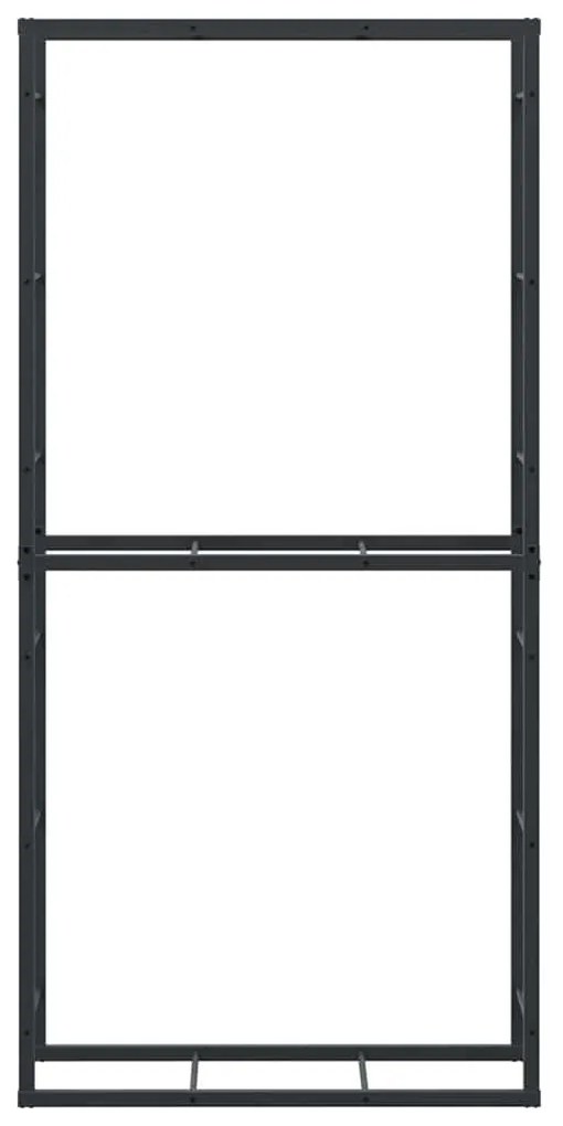 vidaXL Ράφι για καυσόξυλα Μαύρο 100x30x209 cm Χάλυβας