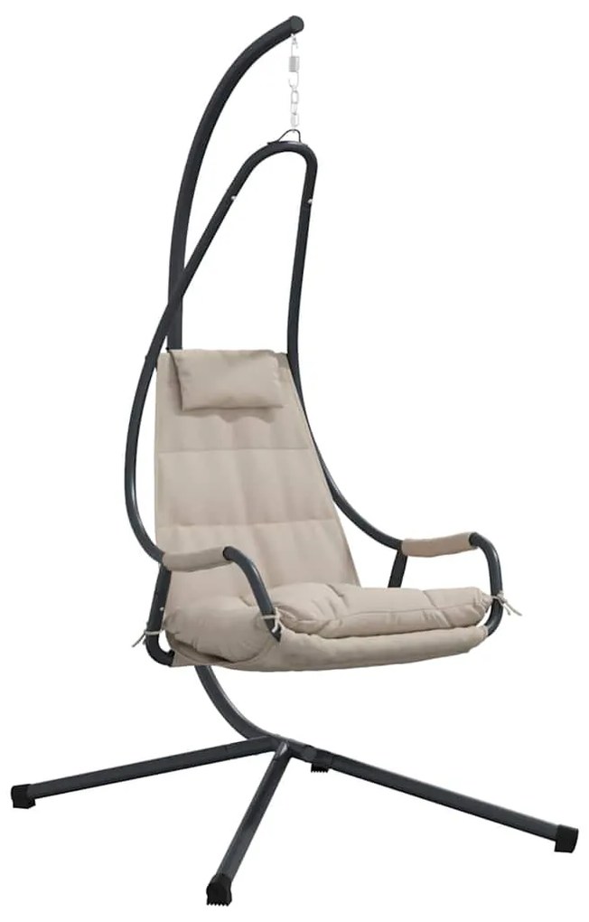 vidaXL Κρεμαστή καρέκλα αυγό Taupe 94 x 107 x 196.5 εκ. Ατσάλι