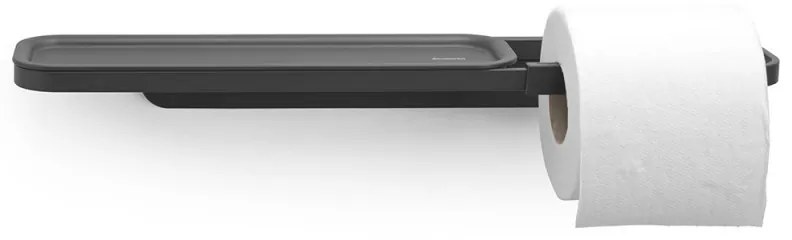 Βάση χαρτιού τουαλέτας με ράφι Brabantia MindSet 1005667, Εύκολη εγκατάσταση, Ορυκτή επίστρωση, Σκούρο γκρι