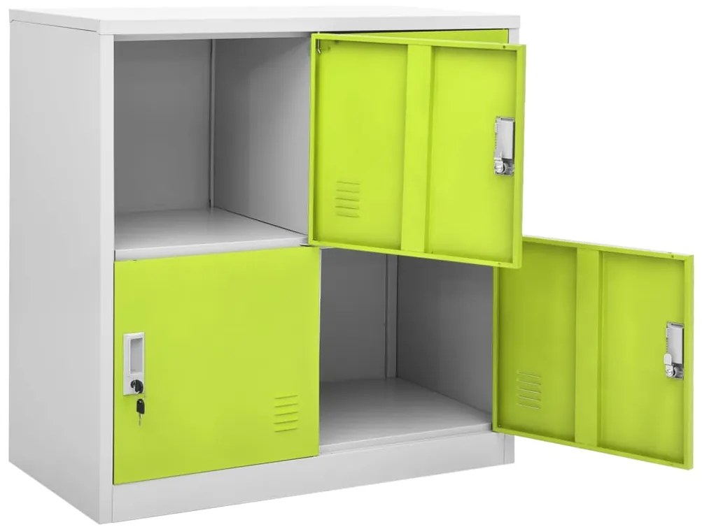 vidaXL Φοριαμοί 5 τεμ. Ανοιχτό Γκρι/Πράσινο 90x45x92,5 εκ. Ατσάλινοι