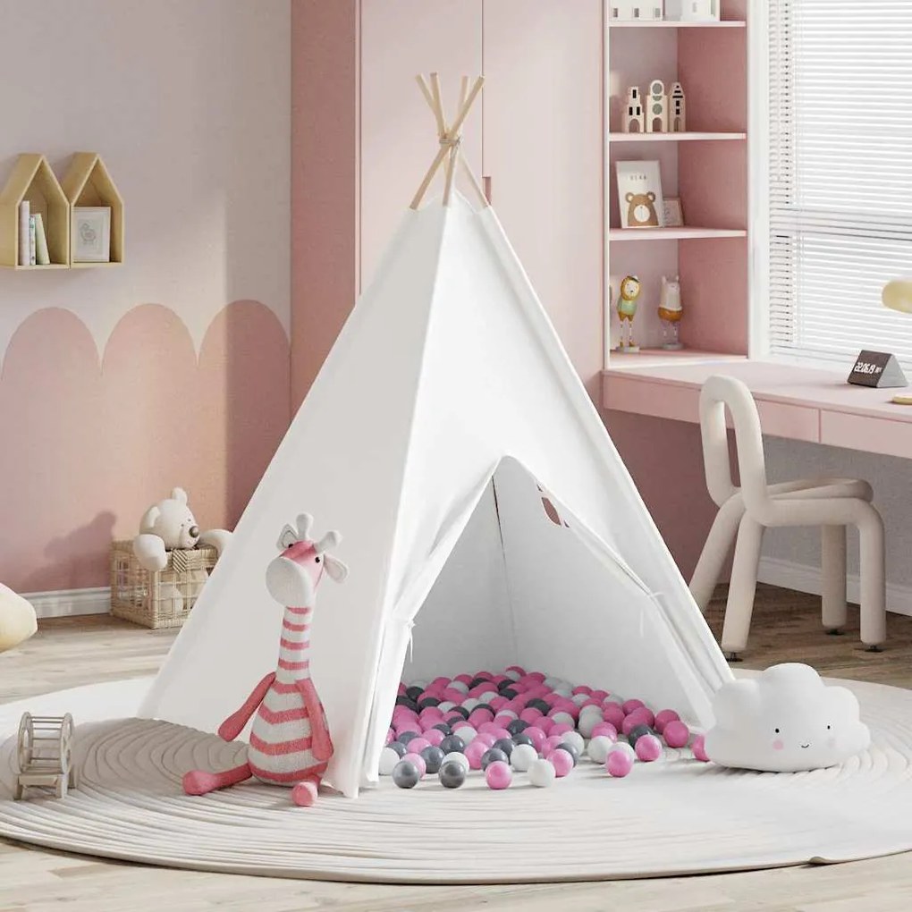 vidaXL Σκηνίτσα Teepee Λευκό 120 x 120 x 150 cm