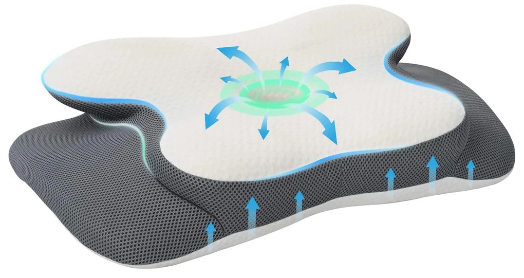 vidaXL Μαξιλάρι με μαξιλάρι Λευκό 60 x 37 x 13 εκ. Πολυεστέρας