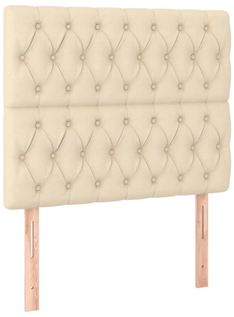 vidaXL Κρεβάτι Boxspring με Στρώμα Κρεμ 120x200 εκ. Υφασμάτινο