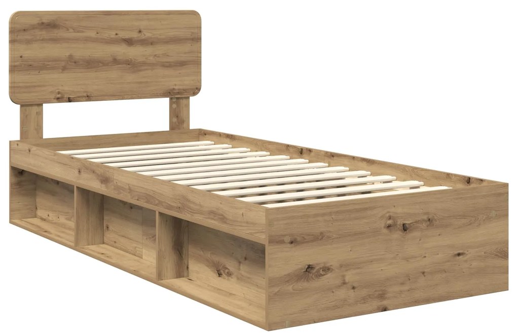 vidaXL Σκελετός Κρεβατιού Καρυδιά Χειροποίητης Εργασίας 100 x 200 cm