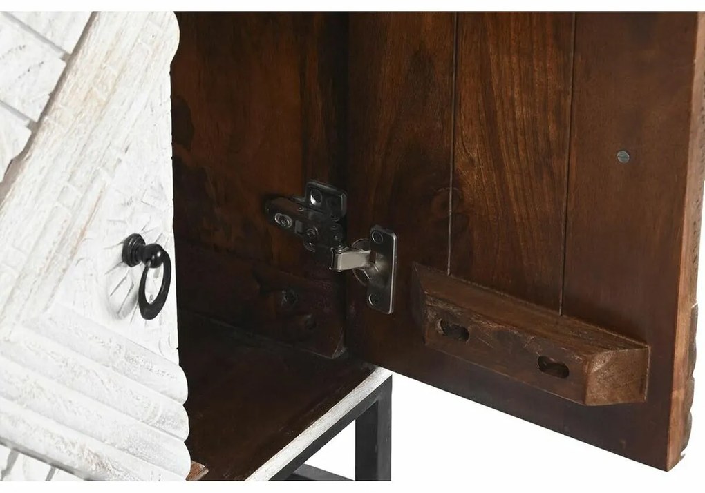 Τηλεόραση DKD Home Decor 180 x 40 x 60 cm Μαύρο Μέταλλο Λευκό Ξύλο από Μάνγκο