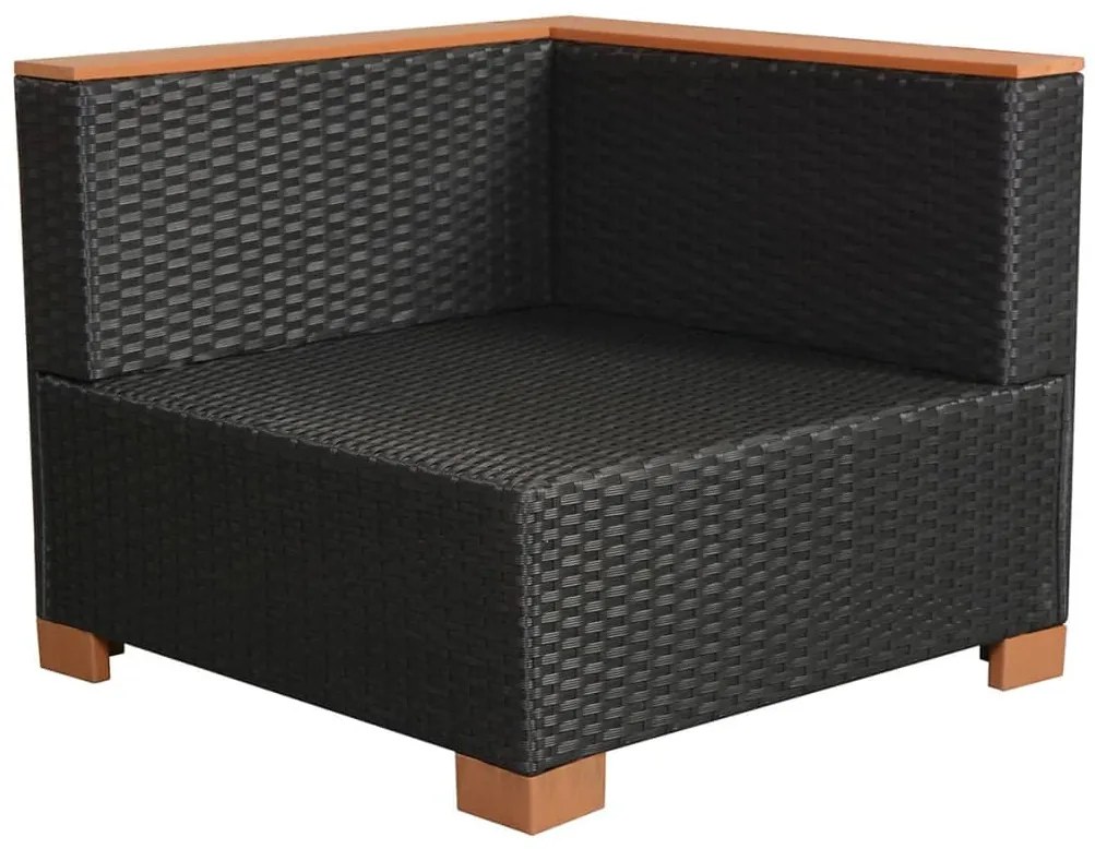 vidaXL Σαλόνι Κήπου 8 Τεμαχίων Μαύρο από Συνθετικό Ρατάν με Μαξιλάρια