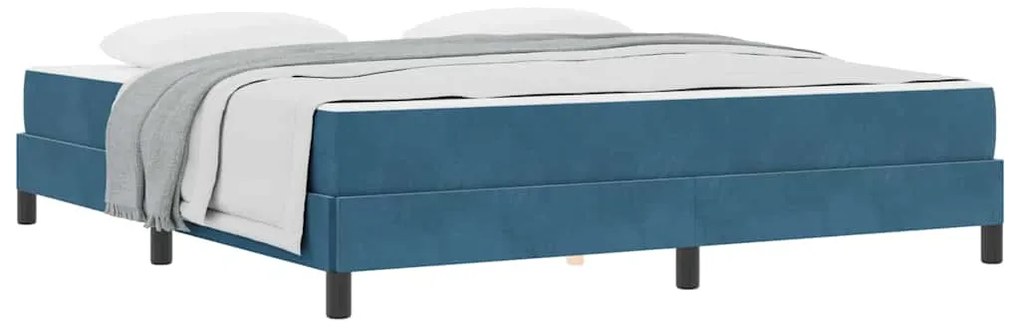 vidaXL Κρεβάτι box spring με στρώμα Σκούρο Μπλε 180 x 200 cm Βελούδο