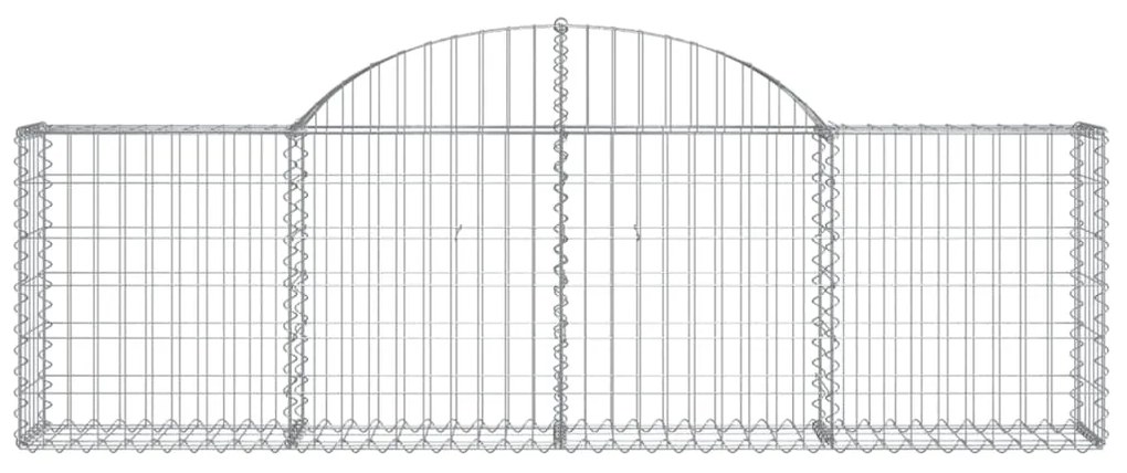 vidaXL Συρματοκιβώτια Τοξωτά 2 τεμ. 200x30x60/80 εκ. Γαλβαν. Ατσάλι