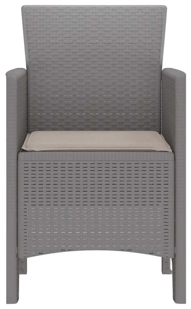 vidaXL Καρέκλα Κήπου 4 pcs Ανοιχτό γκρι 53 x 49 x 85 εκ. PP