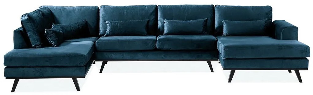 Γωνιακός Καναπές Seattle K101, Μπλε, 351x202x85cm