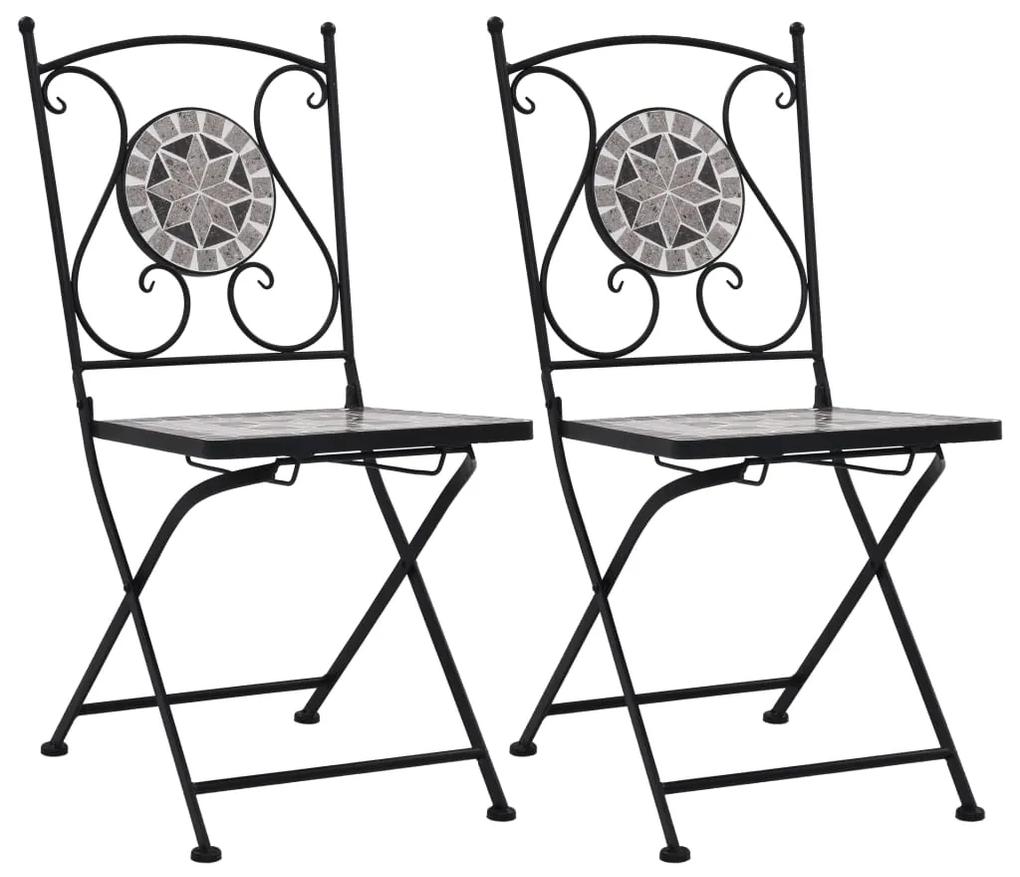Καρέκλες Bistro «Μωσαϊκό» 2 τεμ. Γκρι