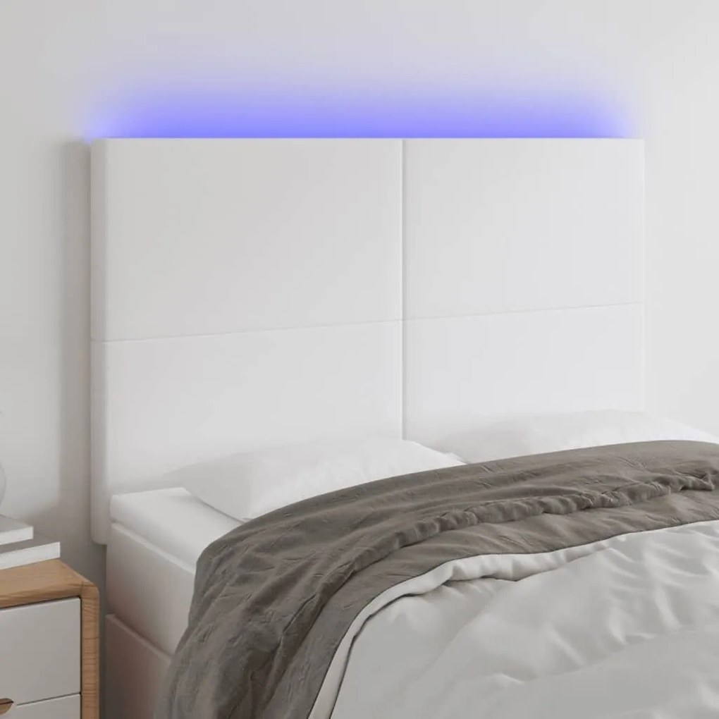 Κεφαλάρι Κρεβατιού LED Λευκό 144x5x118/128 εκ - Λευκό