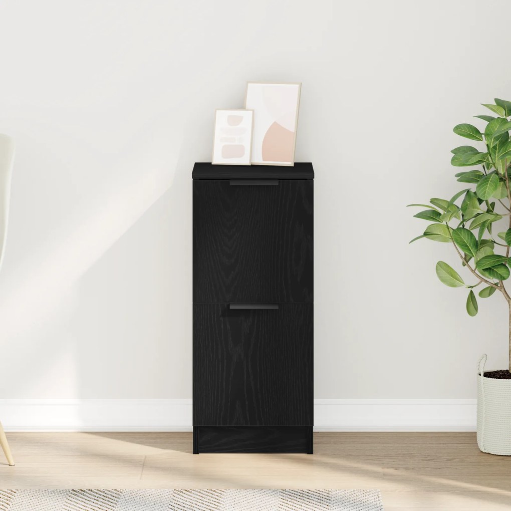 vidaXL Μαύρο Διπλό Γραφείο - 30x30x70 εκ, Κατασκευασμένο από Επεξεργασμένο Ξύλο