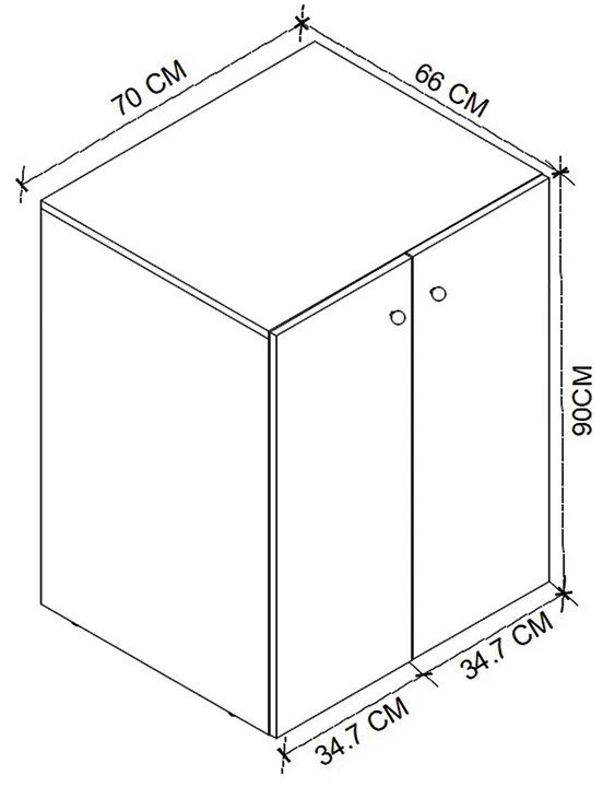 Έπιπλο πλυντηρίου Gray Megapap χρώμα ανθρακί 70x66x90εκ.