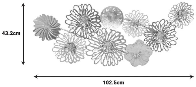 Διακοσμητικό τοίχου Tutsi Inart μέταλλο πολύχρωμο 102.9x5.1x43.2εκ 102.9x5.1x43.2 εκ.