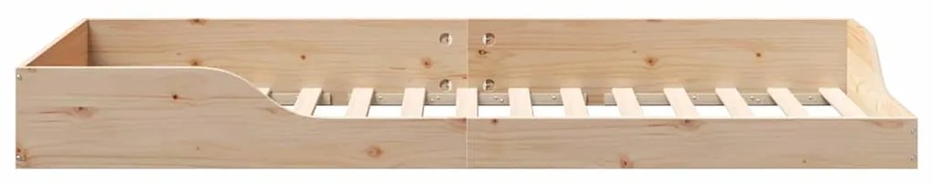 vidaXL Κρεβάτι δαπέδου Καφέ 80 x 210 cm Μασίφ ξύλο πεύκου