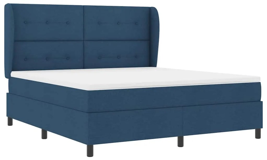 vidaXL Κρεβάτι με ελατήρια με στρώμα Μπλε 180 x 200 cm ύφασμα