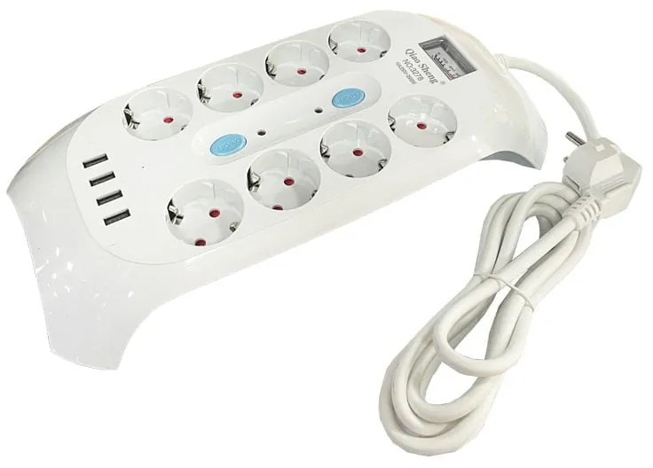 Qiao Sheng  Πολύμπριζο 8 Θέσεων 10Α/250V-2500W 2m NO:3278 - Smart power 8 power socket