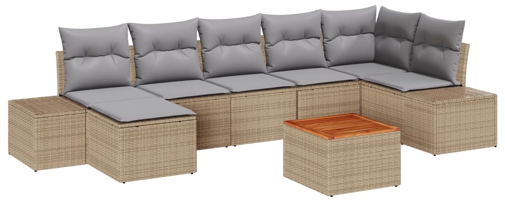 vidaXL Σετ Σαλονιού Κήπου 8 pcs Μπεζ, ανοιχτό γκρι
