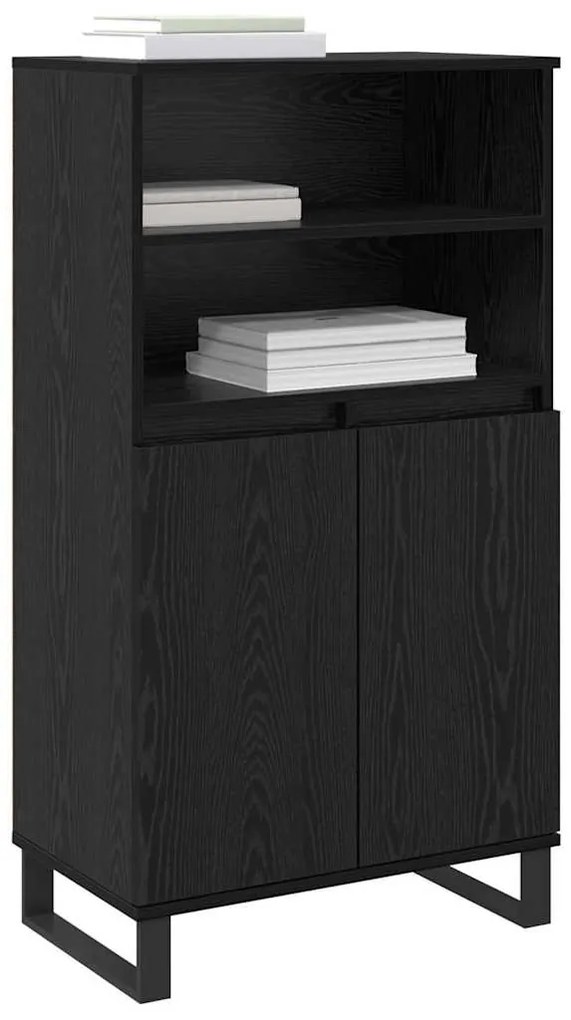 vidaXL Highboard με ράφι Μαύρο 60 x 36 x 110 εκ Επεξεργασμένο ξύλο