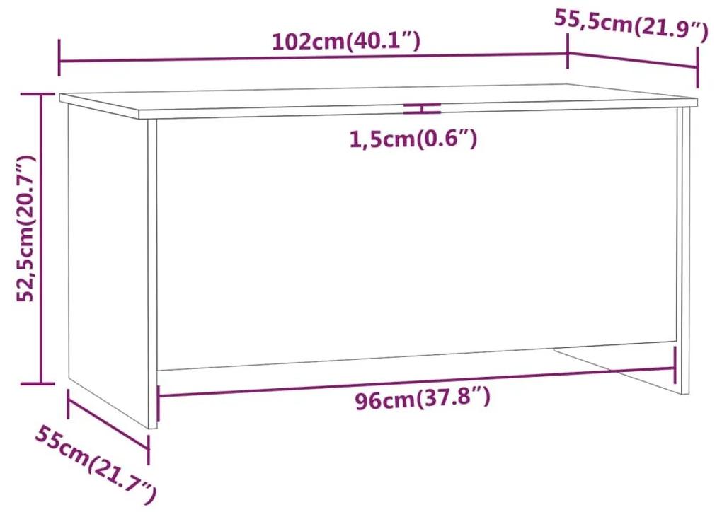 Τραπεζάκι Σαλονιού Γκρι Sonoma 102x55,5x52,5 εκ. Επεξεργ. Ξύλο - Γκρι