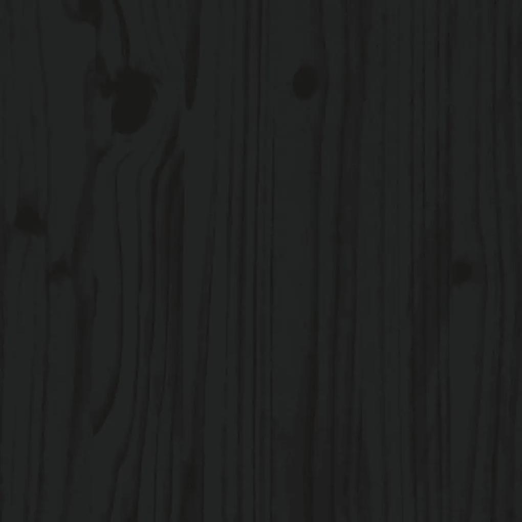 vidaXL Πλαίσιο Κρεβατιού Μαύρο 140 x 200 εκ. από Μασίφ Ξύλο Πεύκου