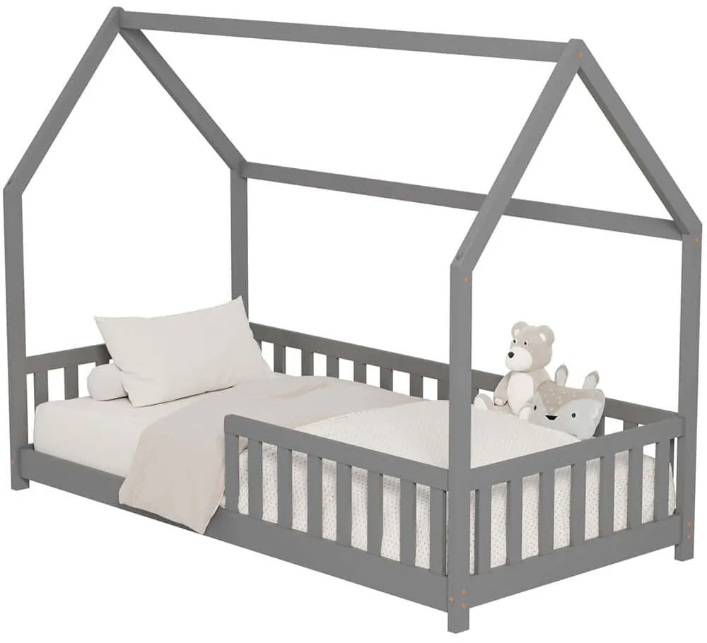 Κρεβάτι Παιδικό Phyllis (Για Στρώμα 90x190cm) HM679.05 196x97x141cm Grey Single