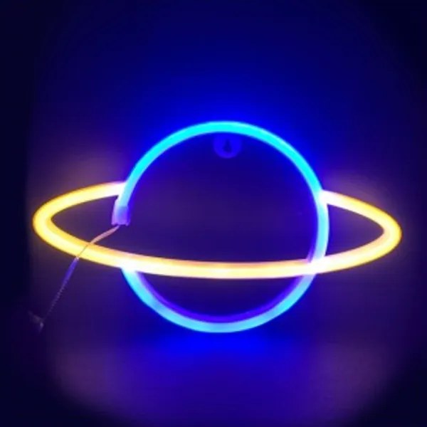 Διακοσμητική λάμπα LED πλανήτης ΚΡΟΝΟΣ (μπλε-κίτρινο) OEM