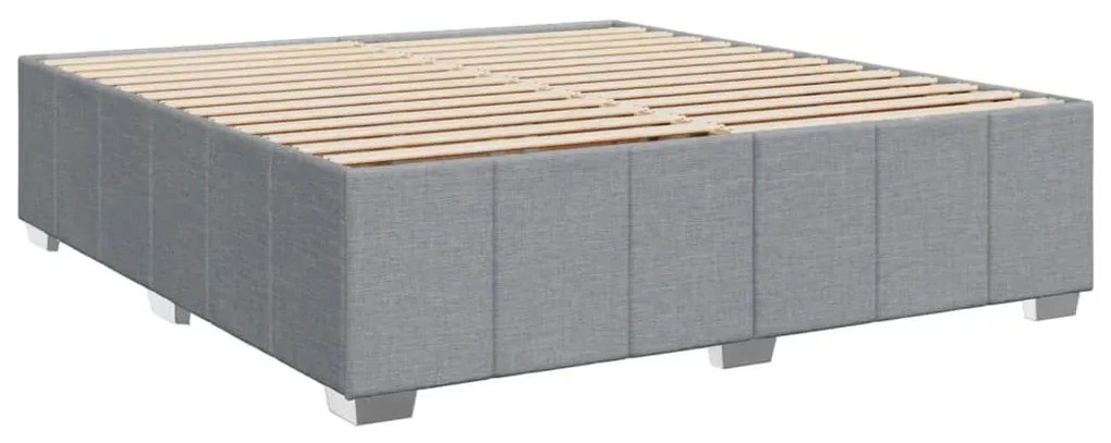 Κρεβάτι Boxspring με Στρώμα Ανοιχτό Γκρι 180x200 εκ. Υφασμάτινο - Γκρι