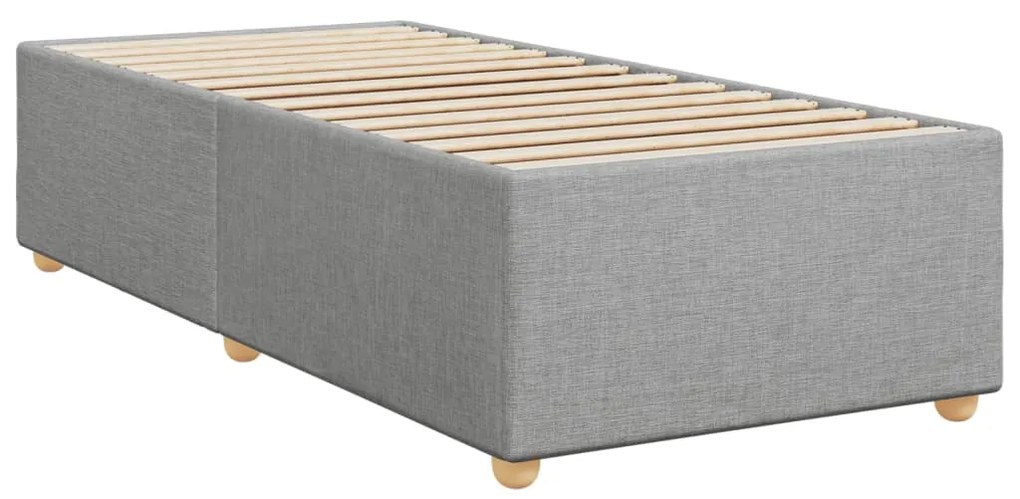 vidaXL Κρεβάτι Boxspring με Στρώμα Ανοιχτό Γκρι 80x200 εκ. Υφασμάτινο