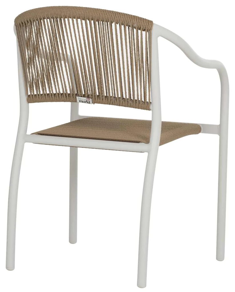 ΠΟΛΥΘΡΟΝΑ ΑΛΟΥΜΙΝΙΟΥ ΛΕΥΚΟ ΜΕ PE RATTAN WICKER HM5856.01 57x63x80Yεκ.