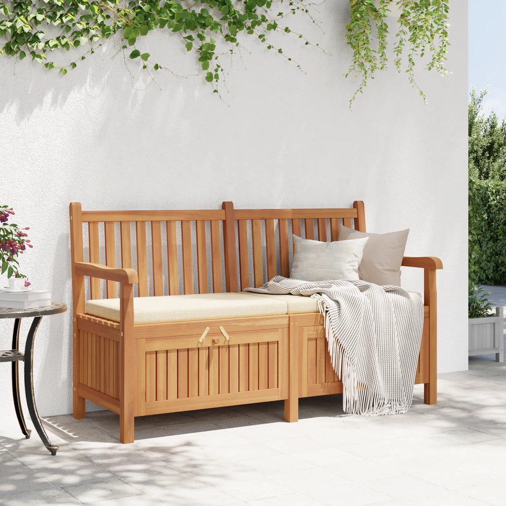 vidaXL Πάγκος Αποθήκευσης Κήπου Καφέ 150 x 60 x 90 εκ Μασίφ ξύλο teak