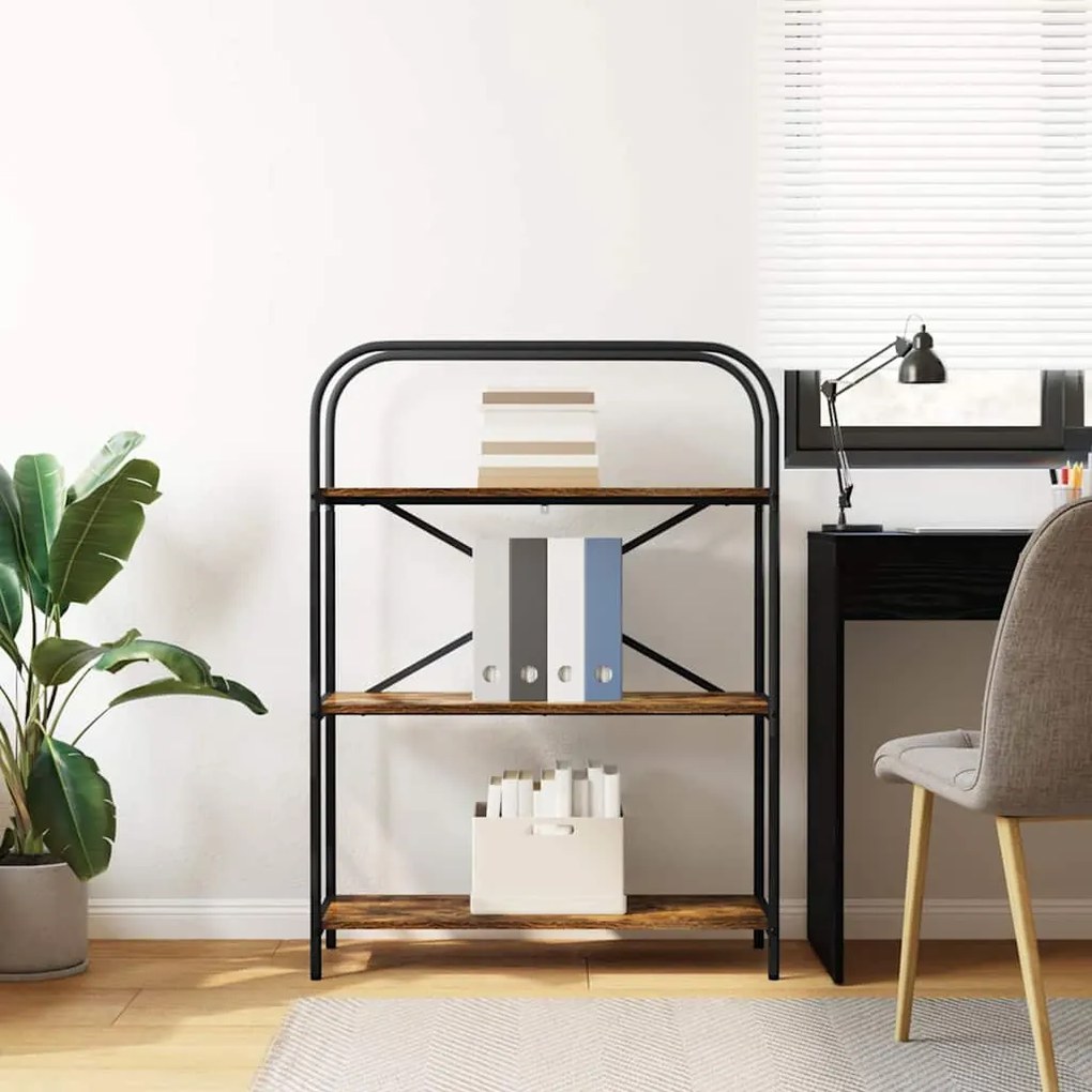 vidaXL Ράφι Βιβλίων Καπνιστό Δρύς 80 x 30 x 109 εκ Επεξεργασμένο ξύλο