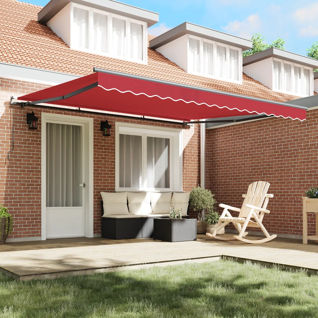 vidaXL Ανασυρόμενη Τέντα Κόκκινη 400x300 cm