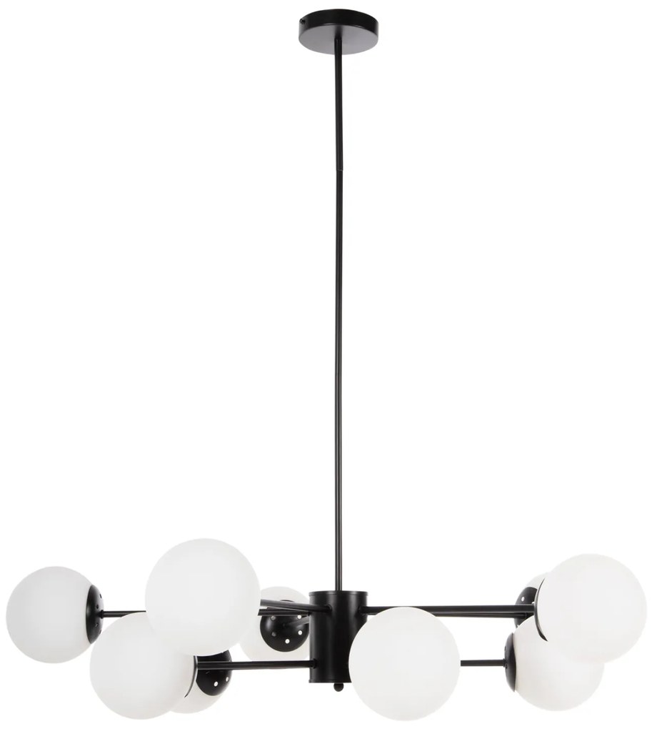 ΦΩΤΙΣΤΙΚΟ ΟΡΟΦΗΣ ΚΡΕΜΑΣΤΟ HM4170 ΜΑΥΡΟ ΜΕΤΑΛΛΟ ΛΕΥΚΟ ΓΥΑΛΙ Φ90x97,5Υεκ