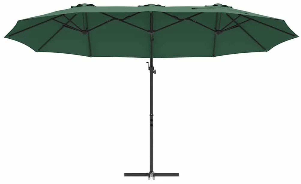 vidaXL Ομπρέλα ηλίου Πράσινο 372 x 198 x 243 εκ