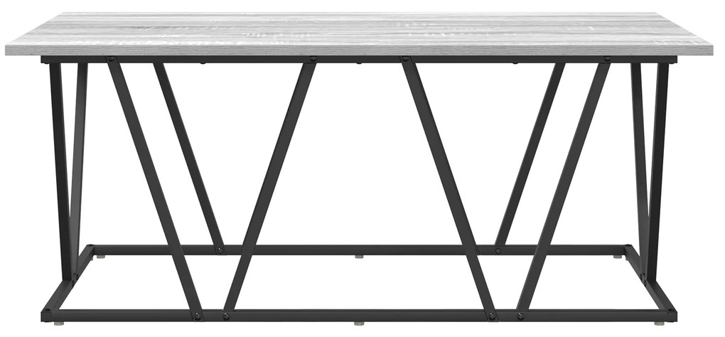 vidaXL Γκρι τραπέζι καφέ 100x50x40 εκ. Φτιαγμένο από επεξεργασμένο ξύλο και μέταλλο