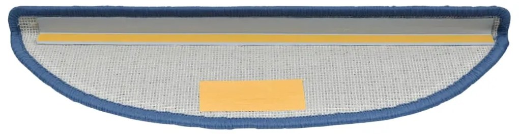 vidaXL Πατάκια Σκαλιών 10 τεμ. Μπλε Ημίστρογγυλά 56x17x3 εκ.