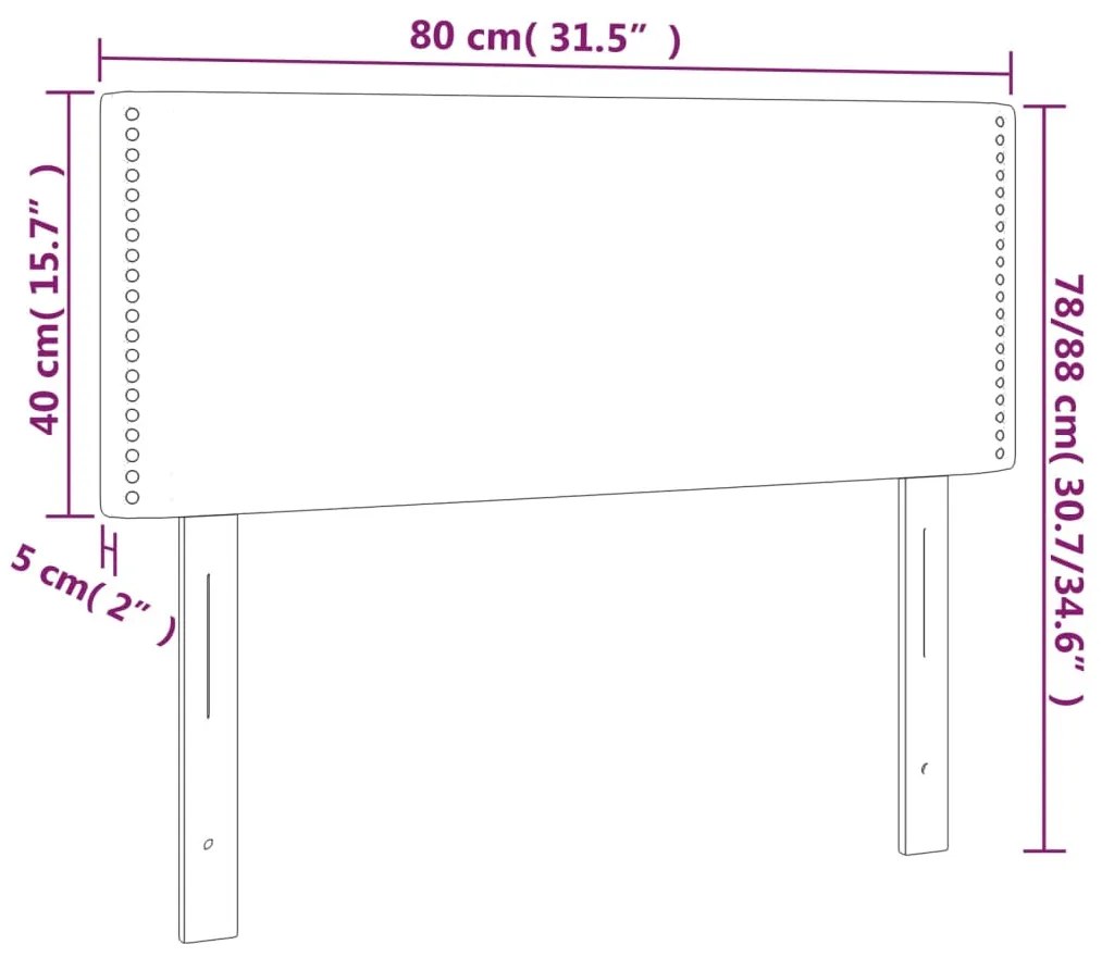 vidaXL Κεφαλάρι Κρεβατιού LED Μαύρο 80x5x78/88 εκ. από Συνθετικό Δέρμα